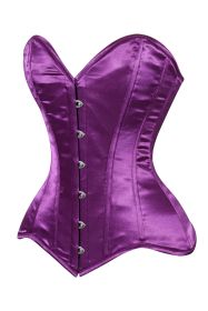 Lavish Magenta Overbust Corset Sweetheart Neckline Busk Closure (size: XLarge)