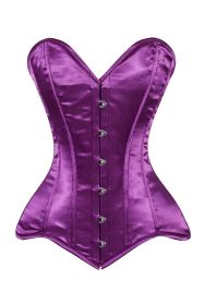 Lavish Magenta Overbust Corset Sweetheart Neckline Busk Closure (size: large)