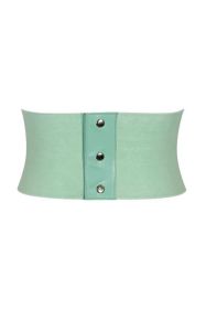 Lavish Mint Green Brocade Corset Belt Cincher (size: large)