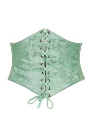 Lavish Mint Green Brocade Corset Belt Cincher (size: small)