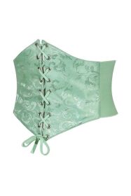 Lavish Mint Green Brocade Corset Belt Cincher (size: medium)