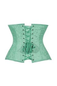 Lavish Mint Green Brocade Waist Cincher Under Bust Corset w/Front Busk Closure (size: large)