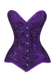 Lavish Purple Lace Overbust Corset Sweetheart Neckline Busk Closure (size: small)