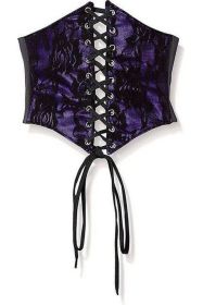 Lavish Purple w/Black Lace Overlay Corset Belt Cincher (size: medium)