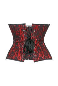 Lavish Red/Black Lace Underbust Corset Waist Cincher Busk Closure (size: large)