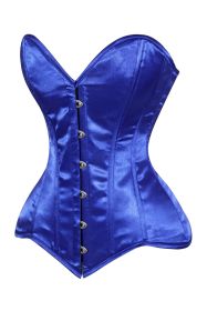 Lavish Royal Blue Overbust Corset Sweetheart Neckline Busk Closure (size: 2X)