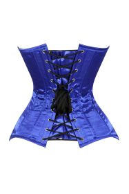 Lavish Royal Blue Overbust Corset Sweetheart Neckline Busk Closure (size: 3X)