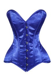 Lavish Royal Blue Overbust Corset Sweetheart Neckline Busk Closure (size: XLarge)