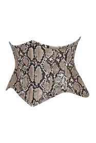 Lavish Snake Skin Print Mini Cincher Underbust Corset Waist Cincher Busk Closure (size: small)