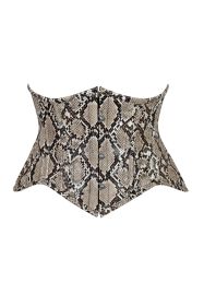 Lavish Snake Skin Print Mini Cincher Underbust Corset Waist Cincher Busk Closure (size: XSmall)
