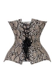 Lavish Snake Skin Print Overbust Corset Sweetheart Neckline Busk Closure (size: medium)