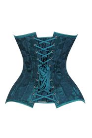 Lavish Teal Lace Overbust Corset Sweetheart Neckline Busk Closure (size: large)
