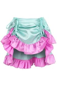 Mint/Pink Satin Ruched Bustle Skirt (size: Regular)
