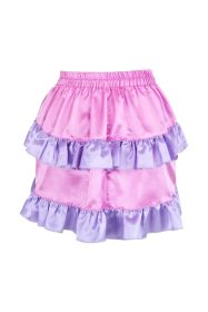 Pink/Purple Satin Ruched Bustle Skirt (size: Queen)