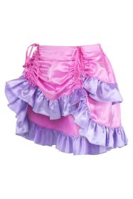 Pink/Purple Satin Ruched Bustle Skirt (size: Curvy)