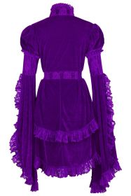 Purple Velvet & Lace Ruffled Jacket (size: medium)