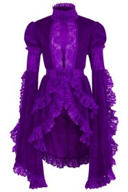 Purple Velvet & Lace Ruffled Jacket (size: XSmall)