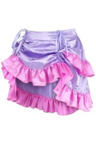 Purple/Pink Satin Ruched Bustle Skirt (size: Curvy)