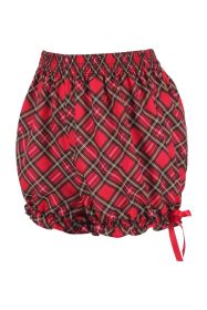 Red Plaid Crepe Bloomers (size: Queen)