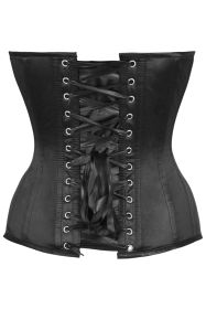 Top Drawer Black Satin Steel Boned Overbust Corset (size: 3X)