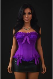 Top Drawer Purple Satin Steel Boned Burlesque Corset (size: small)