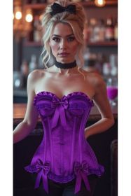 Top Drawer Purple Satin Steel Boned Burlesque Corset (size: medium)