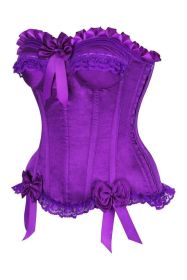 Top Drawer Purple Satin Steel Boned Burlesque Corset (size: XLarge)