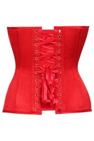 Top Drawer Red Satin Steel Boned Overbust Corset (size: XLarge)
