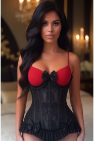 Top Drawer Steel Boned Black Lace Underwire Burlesque Underbust Corset Cincher (size: XSmall)