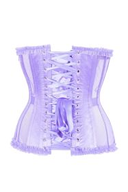 Top Drawer Steel Boned Lavender Mesh Underwire Burlesque Underbust Corset Cincher (size: large)