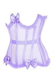 Top Drawer Steel Boned Lavender Mesh Underwire Burlesque Underbust Corset Cincher (size: medium)