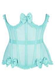 Top Drawer Steel Boned Mint Green Mesh Underwire Burlesque Underbust Corset Cincher (size: small)