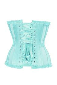 Top Drawer Steel Boned Mint Green Mesh Underwire Burlesque Underbust Corset Cincher (size: large)