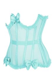 Top Drawer Steel Boned Mint Green Mesh Underwire Burlesque Underbust Corset Cincher (size: medium)