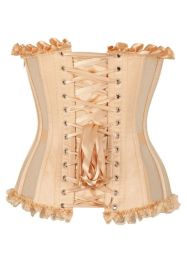 Top Drawer Steel Boned Nude Mesh Underwire Bustier Corset (size: 4X)