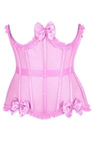 Top Drawer Steel Boned Pink Mesh Underwire Burlesque Underbust Corset Cincher (size: small)