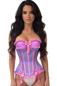 Top Drawer Steel Boned Purple/Pink Mesh Underwire Bustier Corset (size: 4X)