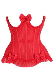 Top Drawer Steel Boned Red Lace Underwire Burlesque Underbust Corset Cincher (size: small)