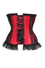 Top Drawer Steel Boned Red/Black Lace Underwire Burlesque Underbust Corset Cincher (size: large)