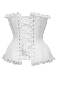 Top Drawer White Satin Steel Boned Burlesque Corset (size: 3X)