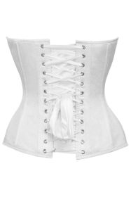 Top Drawer White Satin Steel Boned Overbust Corset (size: XLarge)